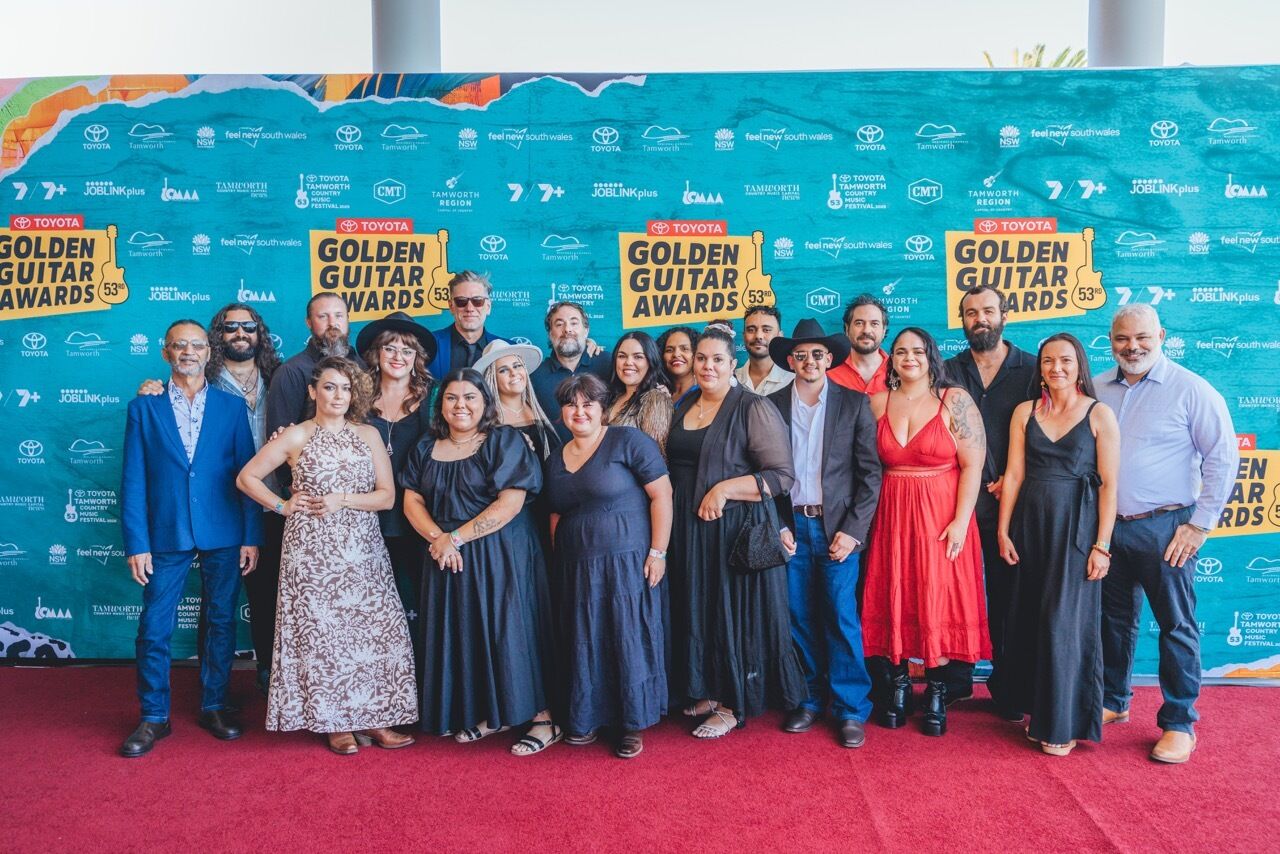 NATSIMO team and RESONATE Country participants on the Golden Guitars Red Carpet 2025