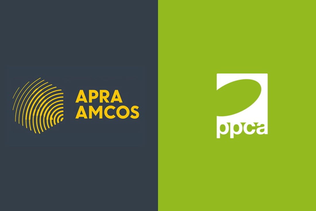 APRA AMCOS logo and PPCA logo