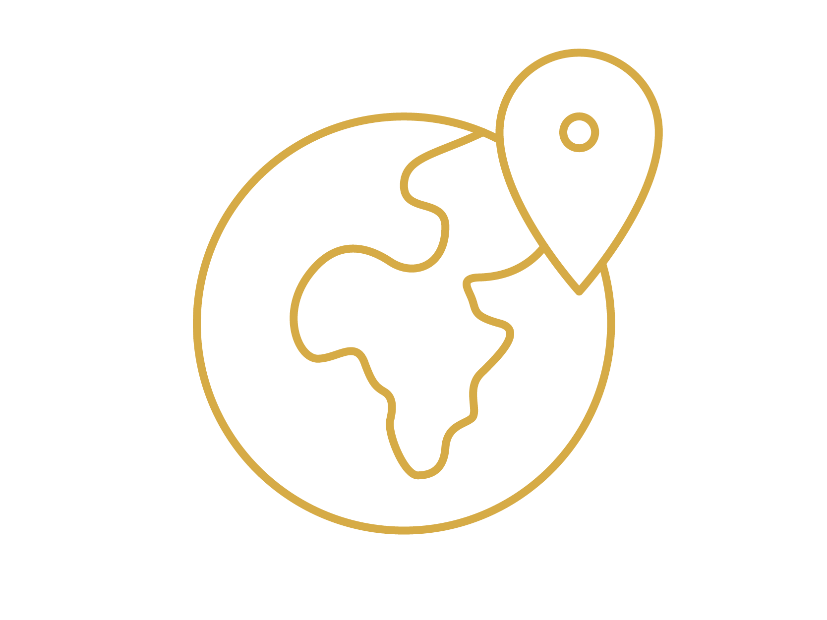 World globe with location marker icon