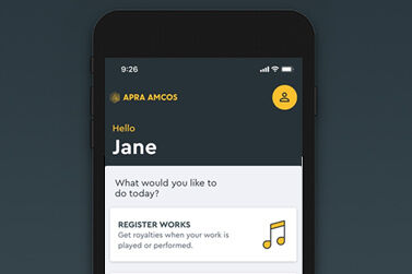 APRA AMCOS for Music Creators app screenshot