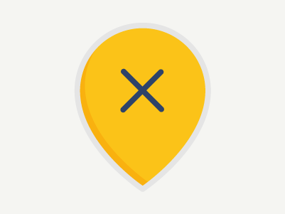 icon of a location marker that has been crossed out