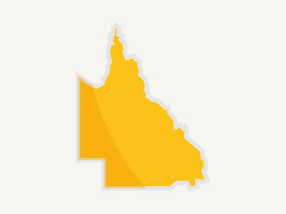 Map icon of Queensland, Australia.