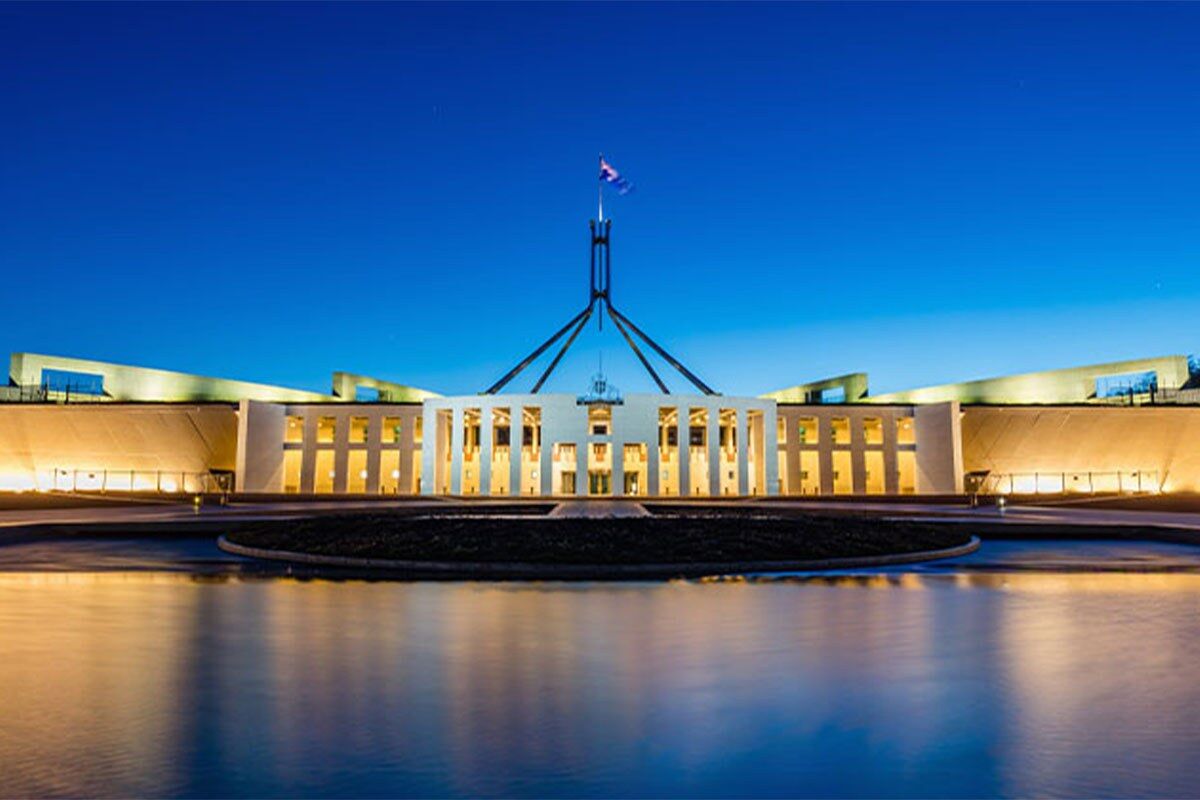 landscape shot of Canberra Parliament House