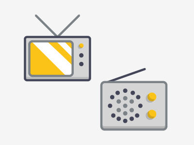 Icon - television and a radio