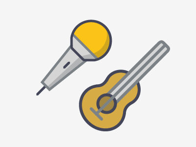 Icons - microphone and acoustic guitar