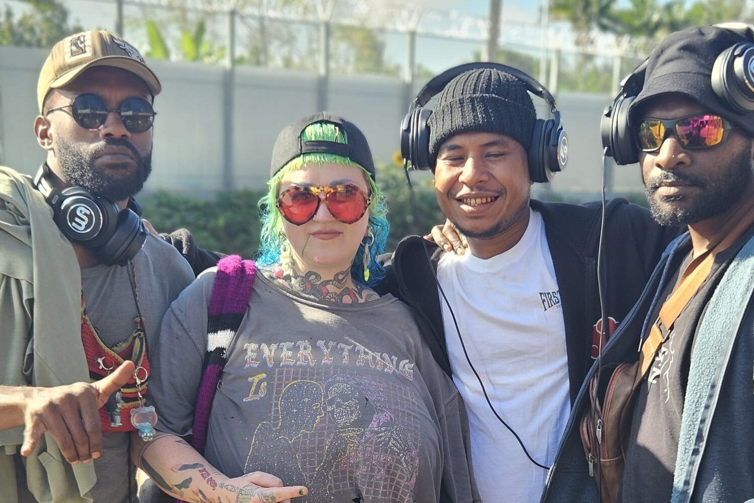 L-R: Lamoa of Tora, Hiatus Kaiyote’s Nai Palm (Publisher Name), Kazibuda, MXV. Credit: IG @musik_blok_png