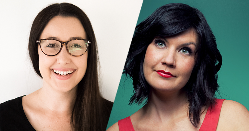 2017 Art Music Fund recipient Lisa Cheney (L) and Little Black Dress Creatives' Alicia Cush (R)